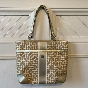 Coach Chelsea Heritage Purse Stripe Signature Tote Bag